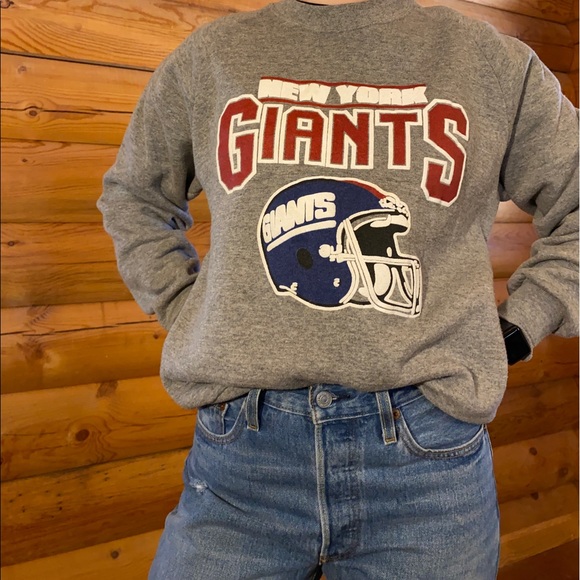Vintage Tops - Vintage 90s Made in the USA New York Giants Sweat Shirt Size L